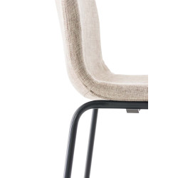 Sgabello da bar Hoover, tessuto, struttura a 4 gambe, nero/crema