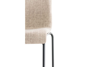 Banqueta alta Hoover, estofada, com estrutura de 4 pés, preta/creme.