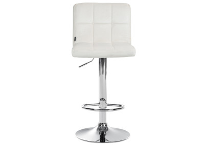Lot de 2 tabourets de bar en velours Pérou en chrome et crème