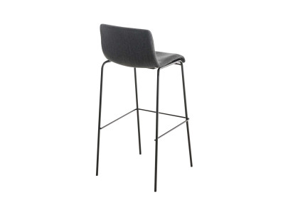Sgabello da bar Hoover, tessuto, struttura a 4 gambe, nero/grigio scuro