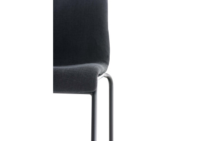 Sgabello da bar Hoover, tessuto, struttura a 4 gambe, nero/grigio scuro