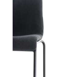 Tabouret de bar Hoover, tissu, piètement à 4 pieds, noir gris foncé