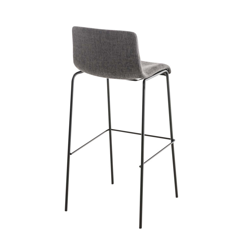 Sgabello da bar Hoover, tessuto, struttura a 4 gambe, nero/grigio chiaro