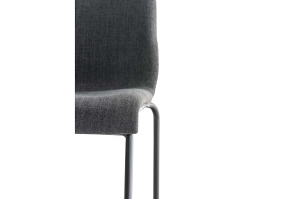 Taburete de bar Hoover, tapizado, estructura de 4 patas, negro/gris claro