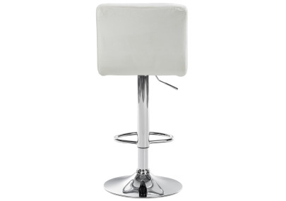 Lot de 2 tabourets de bar en velours Pérou en chrome et crème