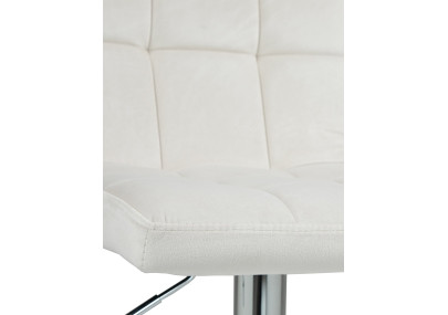 Lot de 2 tabourets de bar en velours Pérou en chrome et crème