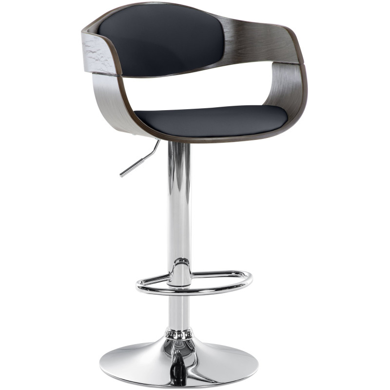 Tabouret de bar Kingston C, noir/gris