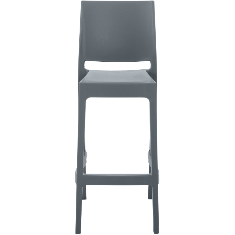 Juego de 2 taburetes de bar Maya, gris oscuro