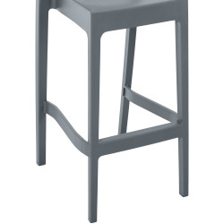 Juego de 2 taburetes de bar Maya, gris oscuro