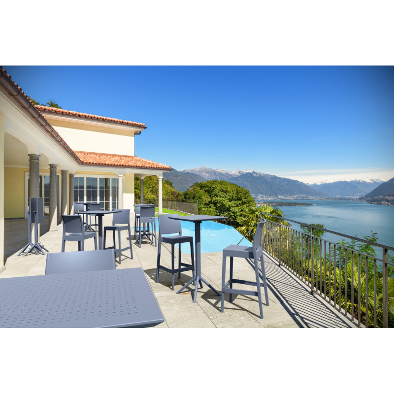 Juego de 2 taburetes de bar Maya, gris oscuro