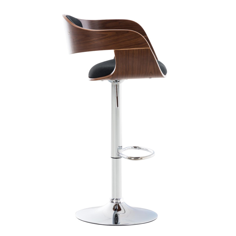 Tabouret de bar Kingston C, tissu noyer/noir