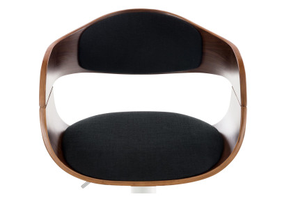 Tabouret de bar Kingston C, tissu noyer/noir