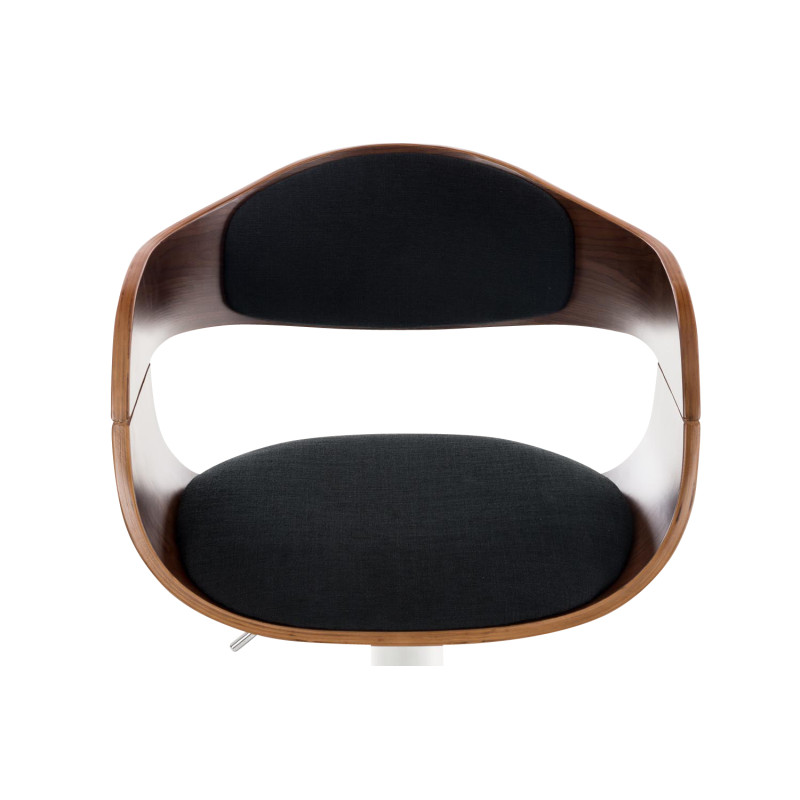 Tabouret de bar Kingston C, tissu noyer/noir