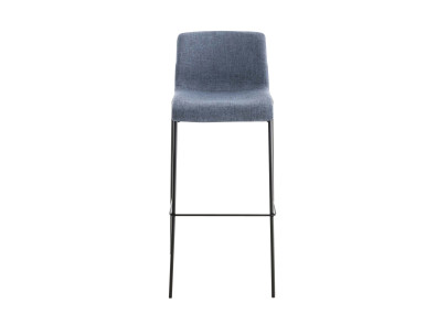 Set di 2 sgabelli da bar Hoover, tessuto, struttura a 4 gambe, nero/blu