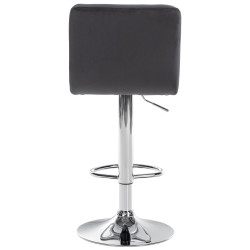 Ensemble de 2 tabourets de bar en velours Pérou, chromés noir