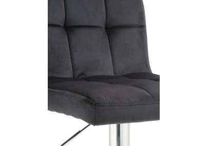 Ensemble de 2 tabourets de bar Peru, velours, chrome, noir