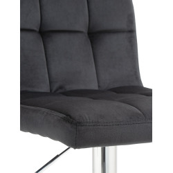 Ensemble de 2 tabourets de bar en velours Pérou, chromés noir