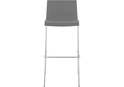 Lot de 2 tabourets de bar Hoover, en plastique, piètement à 4 pieds, gris chromé