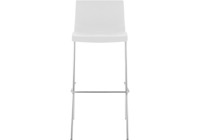 Set di 2 sgabelli da bar Hoover, plastica, struttura a 4 gambe, bianco cromato