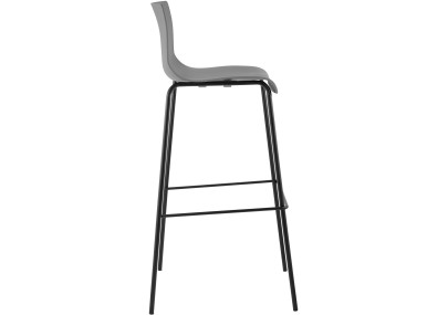 Conjunto de 2 banquetas de bar Hoover, de plástico, com estrutura de 4 pés, pretas/cinzas.