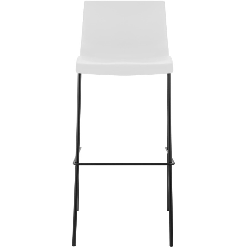 Lot de 2 tabourets de bar Hoover, en plastique, à 4 pieds, noir et blanc.
