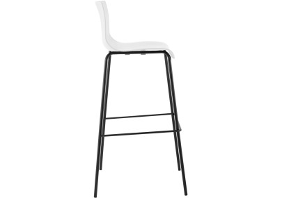 Conjunto de 2 banquetas de bar Hoover, de plástico, com estrutura de 4 pés, pretas/brancas.