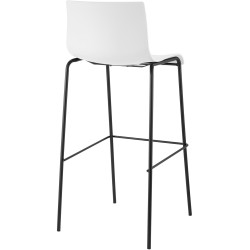 Set di 2 sgabelli da bar Hoover, in plastica, struttura a 4 gambe, nero/bianco