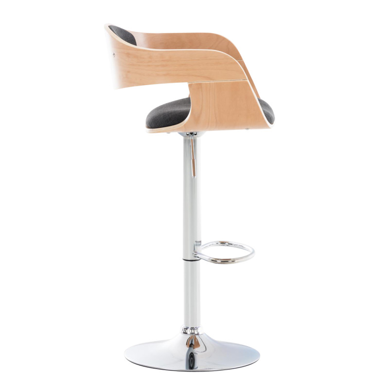 Tabouret de bar en tissu Kingston C gris naturel/foncé