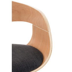 Taburete de bar Kingston C, tela natural/gris oscuro