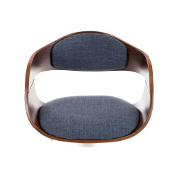 Tabouret de bar Kingston C, tissu noyer/bleu