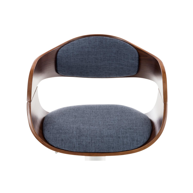 Tabouret de bar en tissu Kingston C noyer/bleu