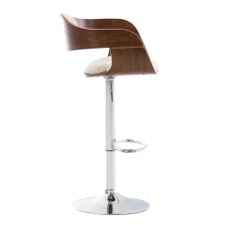Tabouret de bar en tissu Kingston C noix/crème