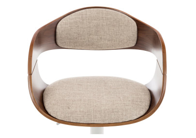 Sgabello da bar Kingston C, tessuto noce/crema