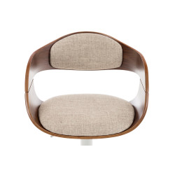 Tabouret de bar Kingston C, tissu noyer/crème