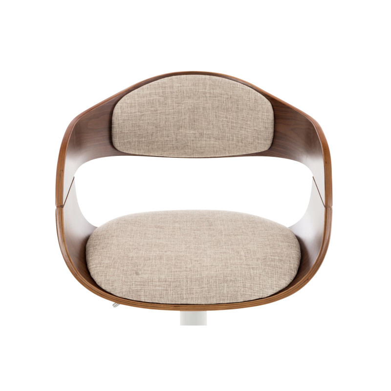 Tabouret de bar Kingston C, tissu noyer/crème