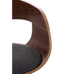 Tabouret de bar Kingston C, tissu noyer/gris foncé