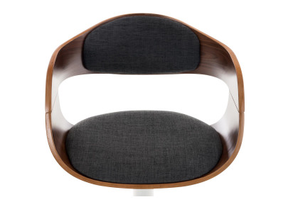 Tabouret de bar Kingston C, tissu noyer/gris foncé