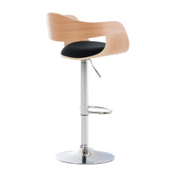 Tabouret de bar en tissu Kingston C naturel/noir