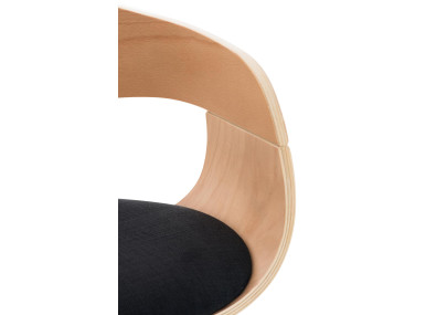 Tabouret de bar Kingston C, tissu naturel/noir