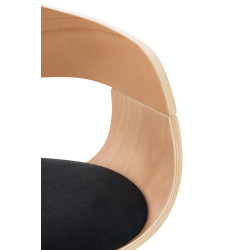 Tabouret de bar en tissu Kingston C naturel/noir