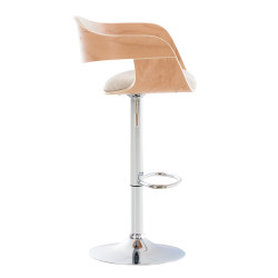 Sgabello da bar Kingston C, tessuto naturale/crema