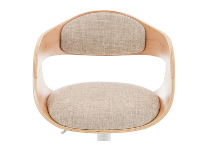 Sgabello da bar Kingston C, tessuto naturale/crema