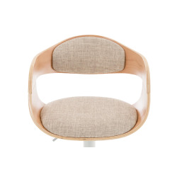 Taburete de bar Kingston C, tapizado en tela natural/crema