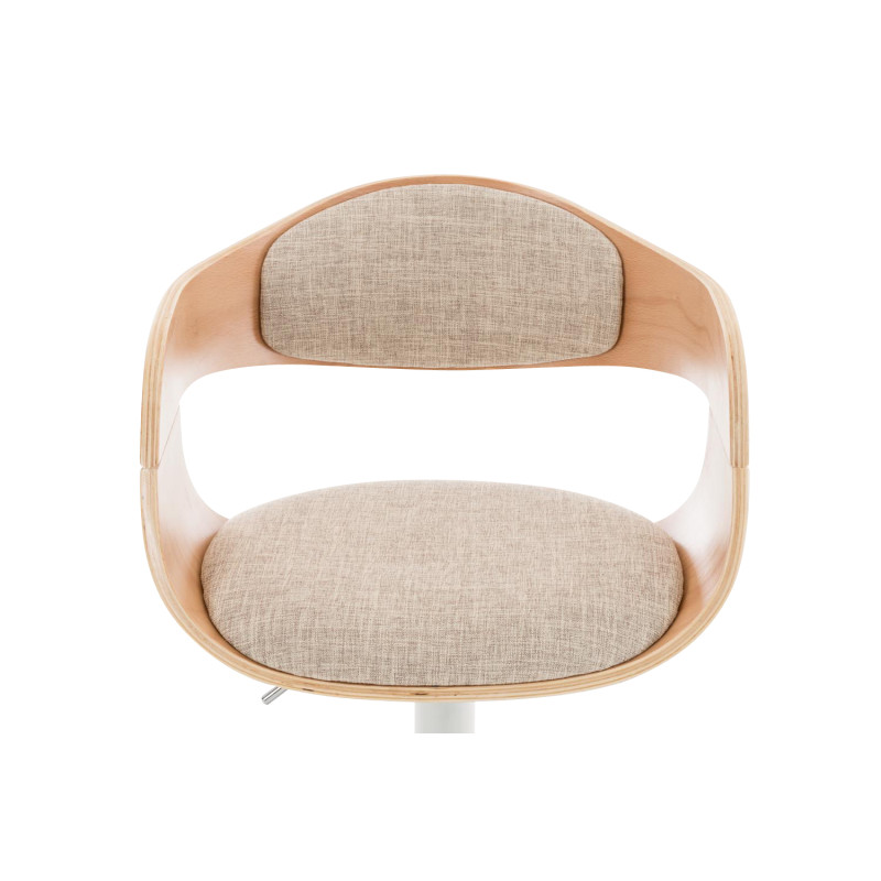 Sgabello da bar Kingston C, tessuto naturale/crema