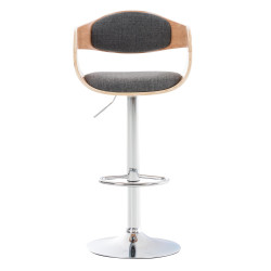 Tabouret de bar en tissu Kingston C gris naturel/clair