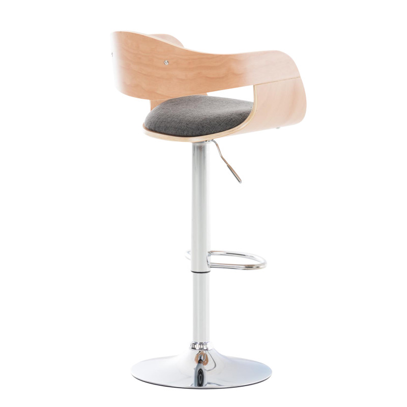 Tabouret de bar Kingston C, tissu naturel/gris clair