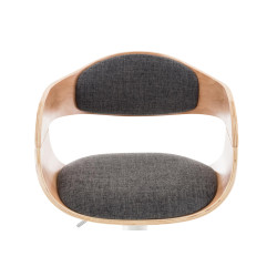 Tabouret de bar Kingston C, tissu naturel/gris clair