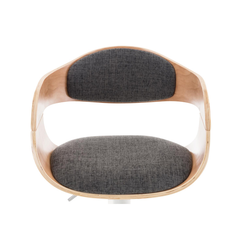 Taburete de bar Kingston C, tapizado en tela natural/gris claro