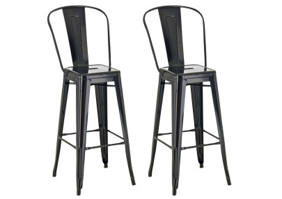 Juego de 2 taburetes de bar Aiden, negros