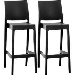 Juego de 2 taburetes de bar Maya negros